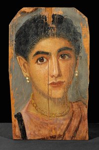 Porträt einer jungen Frau aus dem Fayum-Friedhof von Erich Lessing