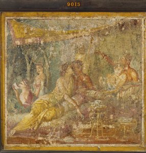 Zwei Paare in einem Sommer-Triklinion von Erich Lessing