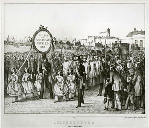 Opfer der ersten Schlachten werden begraben. Wien von Erich Lessing