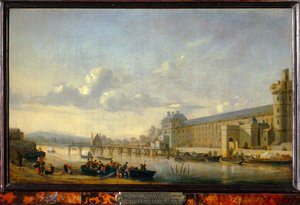 Blick auf die Seine mit der Südfassade der Großen Galerie des Louvre von Erich Lessing