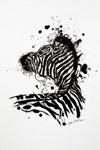 Wilde Zebra Tintenfleck von Erik Van Velzen