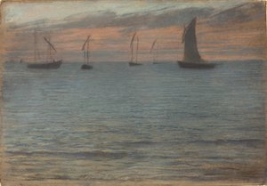 Meereslandschaft bei Sonnenuntergang von Ernest Ange Duez