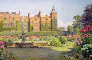 Westfront und Gärten von Hatfield House, Herts von Ernest Arthur Rowe