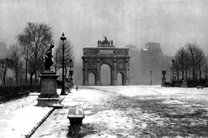 Die Tuilerien im Schnee und der Carrousel-Bogen, Paris, 1931