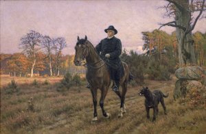 Bismarck zu Pferd mit Hund