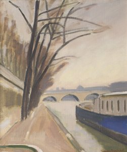 Paris, Ufer der Seine, ca. 1920-30 (Öl auf Leinwand)