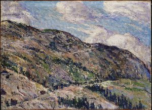 Bergszene - Hügel im Nebel von Ernest Lawson