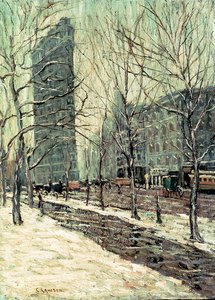 Das Flatiron-Gebäude, New York, ca. 1903-05 von Ernest Lawson