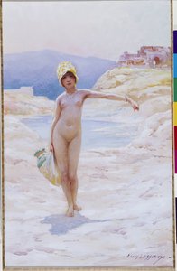 Algerisches Mädchen mit Krug von Ernest Louis Lessieux