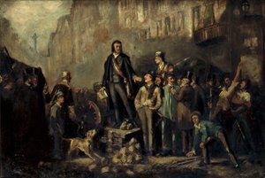 Alphonse Baudin (1811-51) auf der Barrikade der Faubourg Saint-Antoine am 3. Dezember von Ernest Louis Pichio