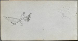 Skizzenbuch, Seite 04: Figuren in einem Boot von Ernest Meissonier