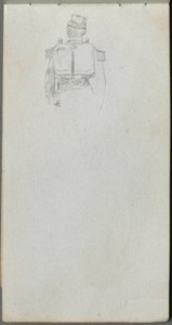 Skizzenbuch, Seite 08: Studie eines Soldaten von hinten von Ernest Meissonier