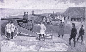 Die Belagerung von Port Arthur. In einem der Häfen, die den russischen Hafen bewachen, Illustration aus Cassells Geschichte des Russisch-Japanischen Krieges Band 1, ca. 1900