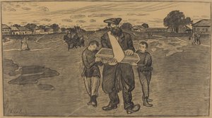 Beerdigung eines Kindes in Russland, 1906-1907 von Ernst Barlach