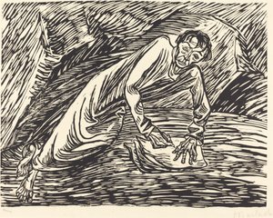 Der schreibende Prophet (Heiliger Johannes auf Patmos) von Ernst Barlach