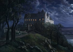 Burg Scharfenberg bei Nacht