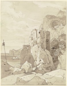 Amalfi, Blick über einen Wachturm auf S. Francesco