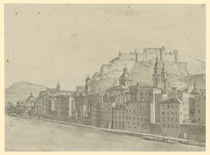 Blick auf Salzburg vom Zimmer des Künstlers aus von Ernst Fries
