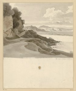 Flusslandschaft mit Weg am felsigen Ufer bei Aqua Acetosa von Ernst Fries