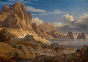 Küste bei Capri mit Blick auf die Faraglioni von Ernst Fries
