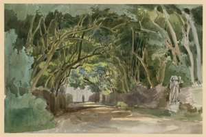 Motiv aus dem Park der Villa Borghese in Rom von Ernst Fries
