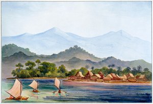 Dorf, Sumatra, Indonesien von Ernst Haeckel