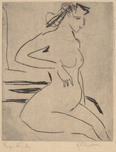 Weiblicher Akt sitzend, 1909