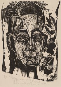 Kopf von Dr. Robert Binswanger der Student, 1917-1918 von Ernst Ludwig Kirchner