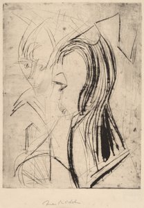Köpfe von zwei Mädchen, 1919