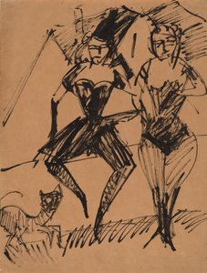 Zwei Tänzer mit einer Katze, 1913