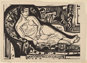 Frau, die auf einem Sofa liegt, 1926