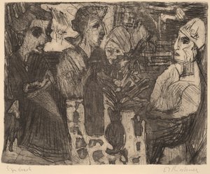 Frauen an einem Tisch in einem Raum, 1920 von Ernst Ludwig Kirchner