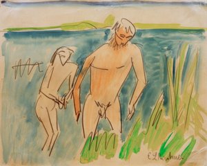 Badende bei Moritzburg von Ernst Ludwig Kirchner