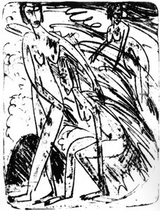 Badende in Wellen von Ernst Ludwig Kirchner