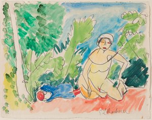 Badende am See, ca. 1907 (Aquarell über Bleistift auf Papier)