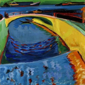 Brücke an der Prießnitzmündung von Ernst Ludwig Kirchner