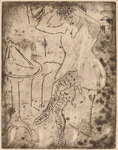 Dodo richtet ihr Haar von Ernst Ludwig Kirchner