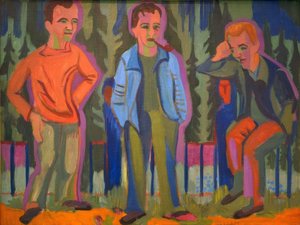 Drei Künstler: Hermann Scherer, Kirchner, Paul Camenisch von Ernst Ludwig Kirchner