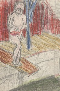 Figur auf Sprungbrett von Ernst Ludwig Kirchner