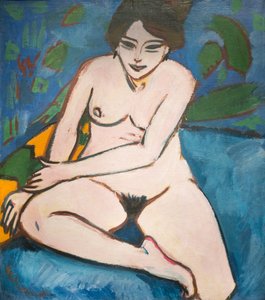 Akt auf blauem Grund von Ernst Ludwig Kirchner
