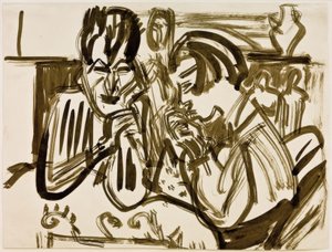 Paar am Tisch von Ernst Ludwig Kirchner