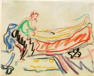 Paar auf Canapee (Erich Heckel und Modell)