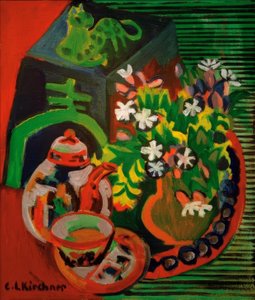 Stilleben mit chinesischem Porzellan von Ernst Ludwig Kirchner