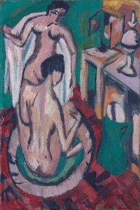 Zwei Nackte in einer flachen Wanne, ca. 1912/1913-1920