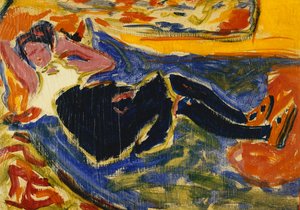 Frau mit schwarzen Strümpfen (Die Schwarze Grete), ca. 1908-09