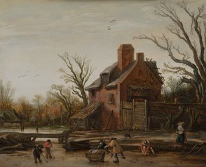 Winterlandschaft mit Bauernhaus
