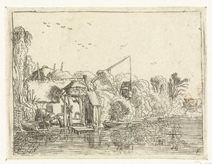 Brauerei am Ufer eines Flusses von Esaias van de Velde