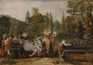 Fröhliche Gesellschaft in einem Park, 1614