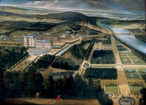 Gesamtansicht des Schlosses und der Gärten von Saint-Cloud von Etienne Allegrain