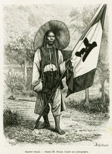 Chinesische Herrschaft. Gravur von E. Ronjat, nach einer Fotografie, zur Illustration der Geschichte Trente mois au Tonkin, 1884, von Dr. Hocquard, in Le Tour du monde 1889, unter der Leitung von Edouard Charton (1807-1890), Hachette, Paris.